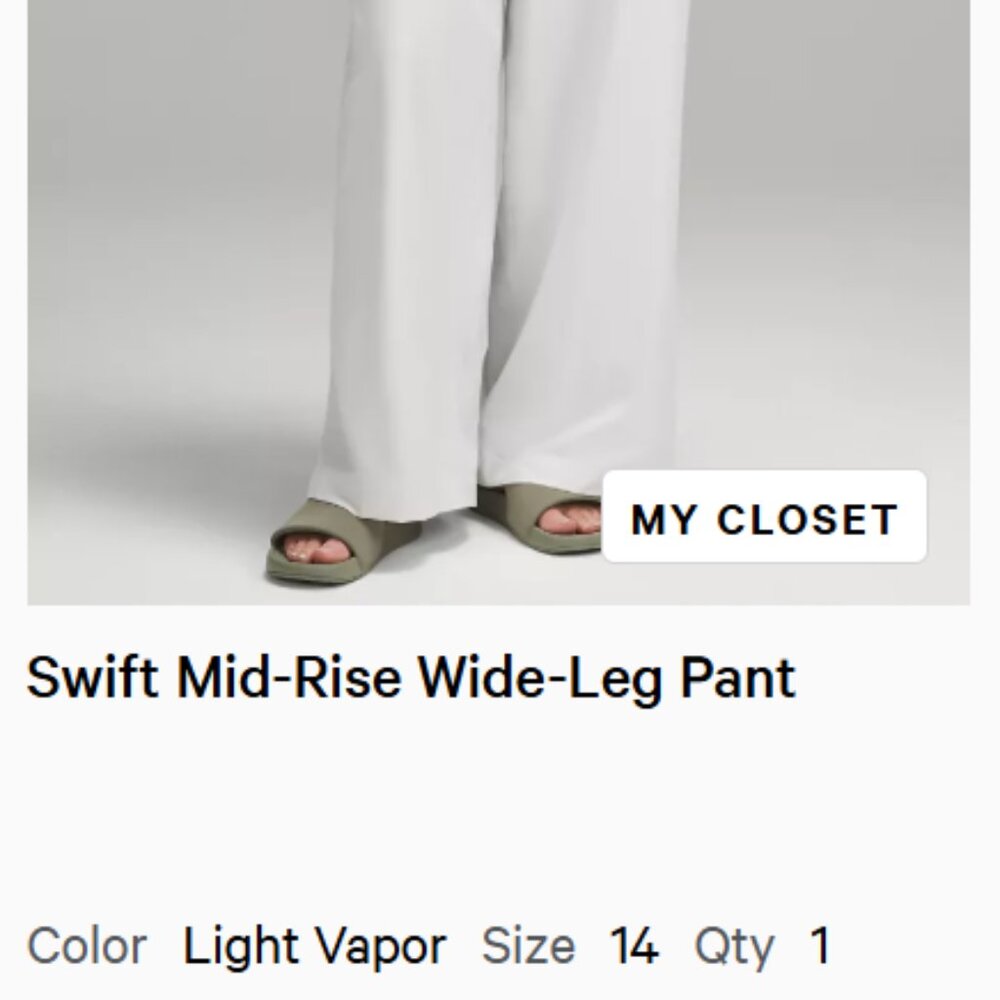 Lululemon Swift Mid Rise Wide Leg Pants | Size 14 - Picture 15 of 15